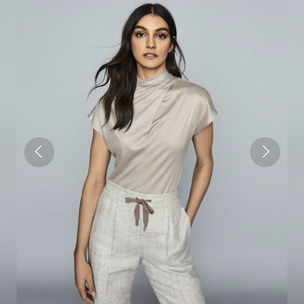 Reiss Sloane Twist High Neck Top, Size M
